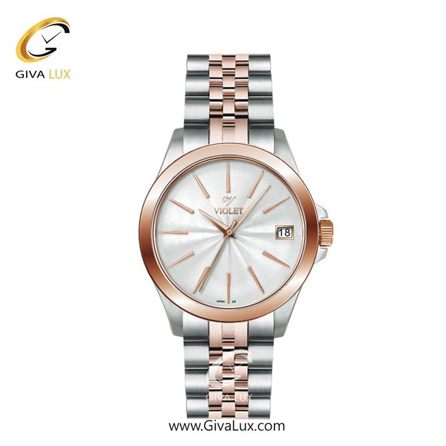 ساعت مچی اورجینال زنانه ویولت VIOLET نقره ای-رزگلد | رزگلد-نقره ای| نقره ای| کد رفرنس 0591/2 سایز متوسط